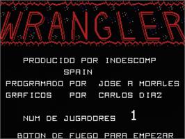 Title screen of Wrangler on the MSX.