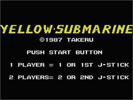 Title screen of Yellow Submarine on the MSX.