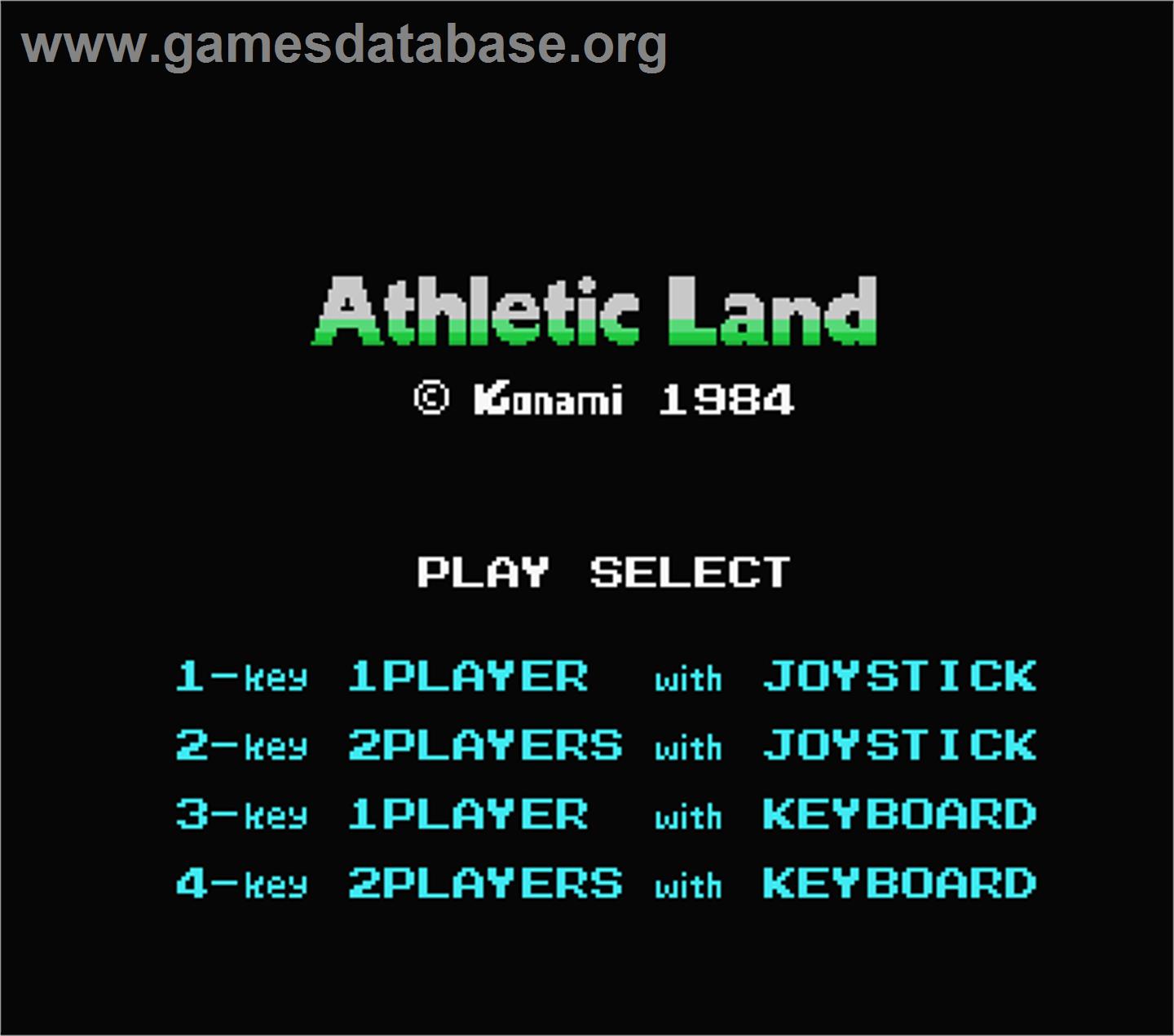 Athletic Land - MSX - Artwork - Title Screen