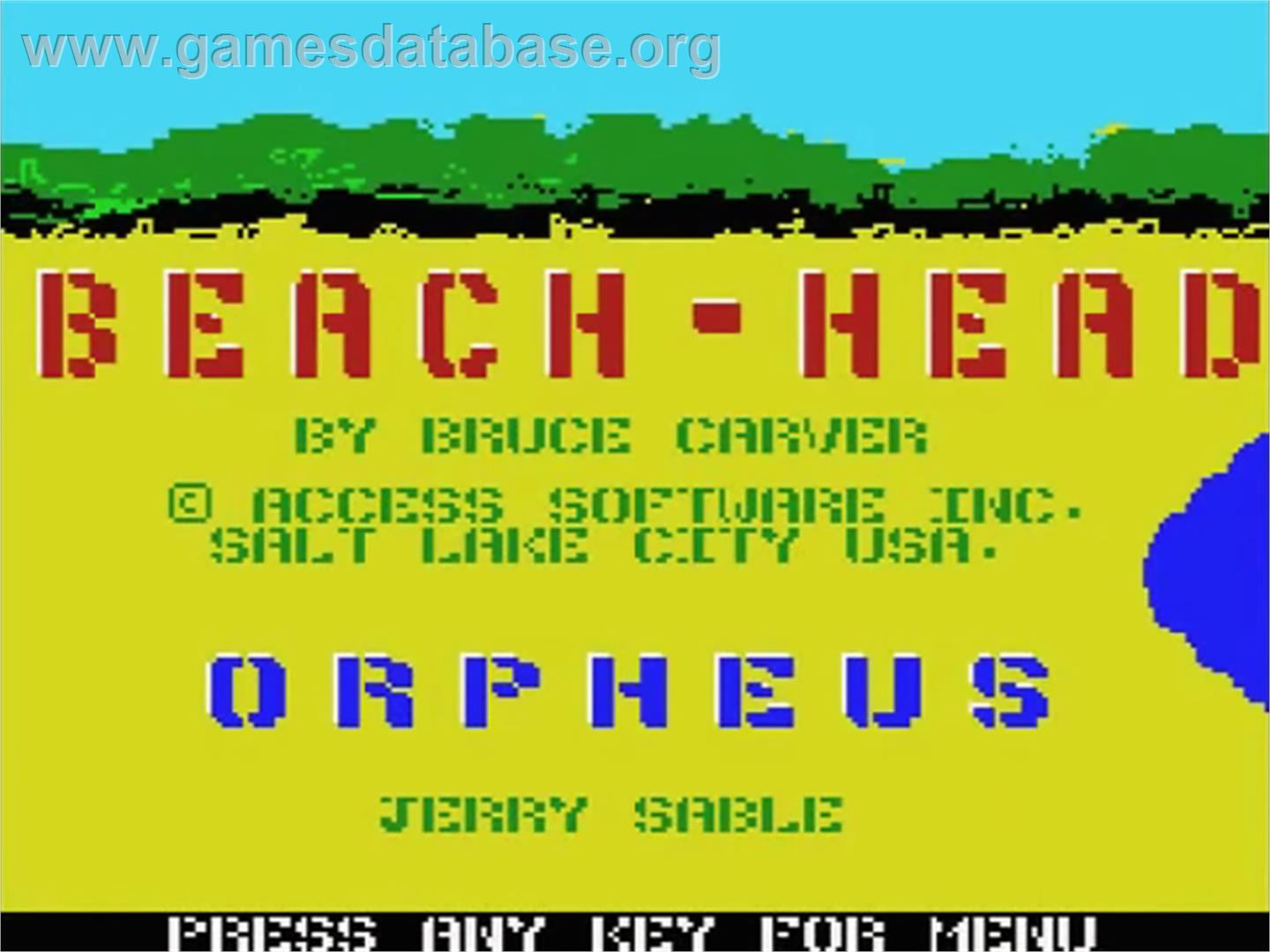 Beach Head - MSX - Artwork - Title Screen
