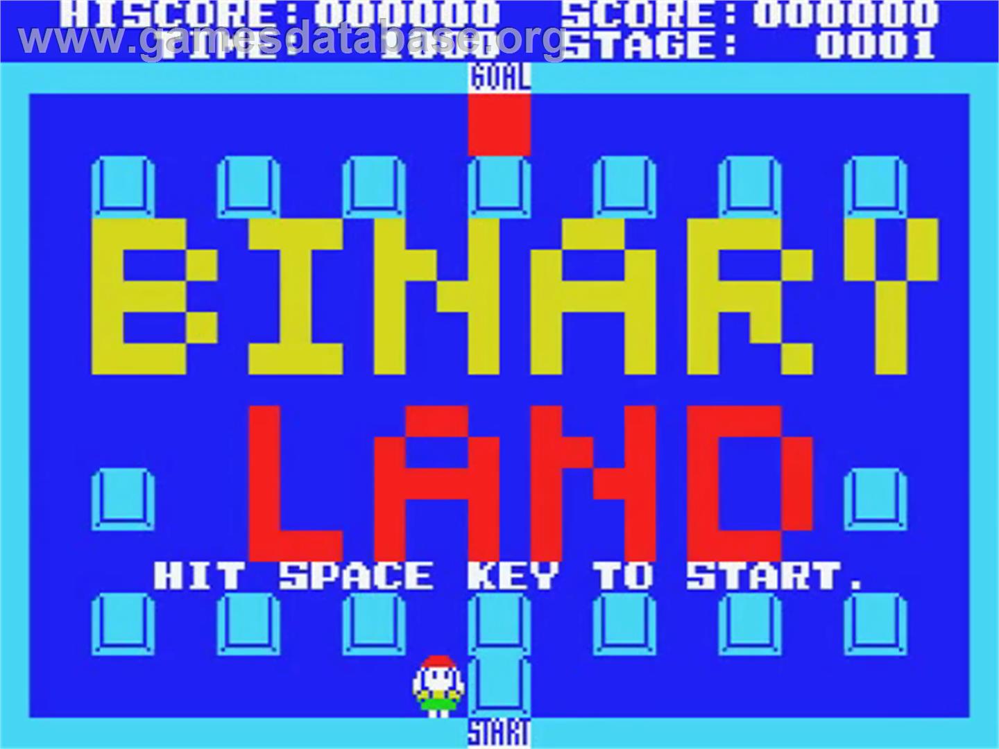Binary Land - MSX - Artwork - Title Screen