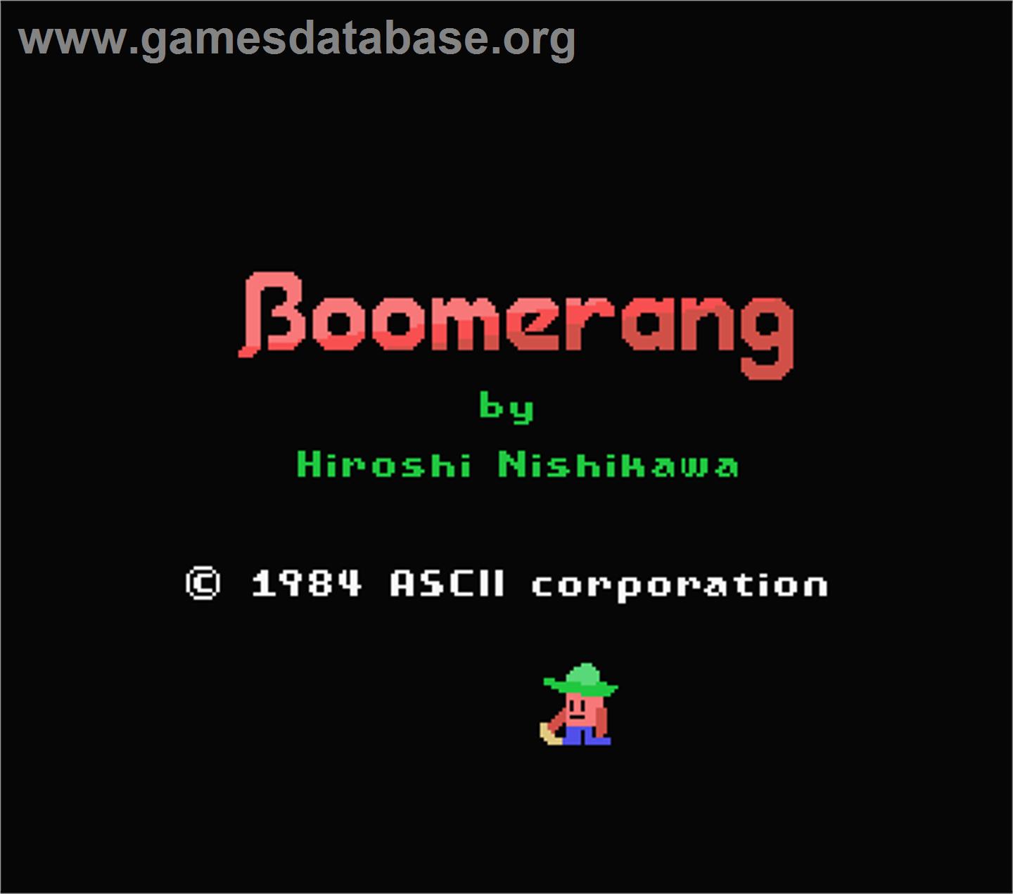 Boomerang - MSX - Artwork - Title Screen