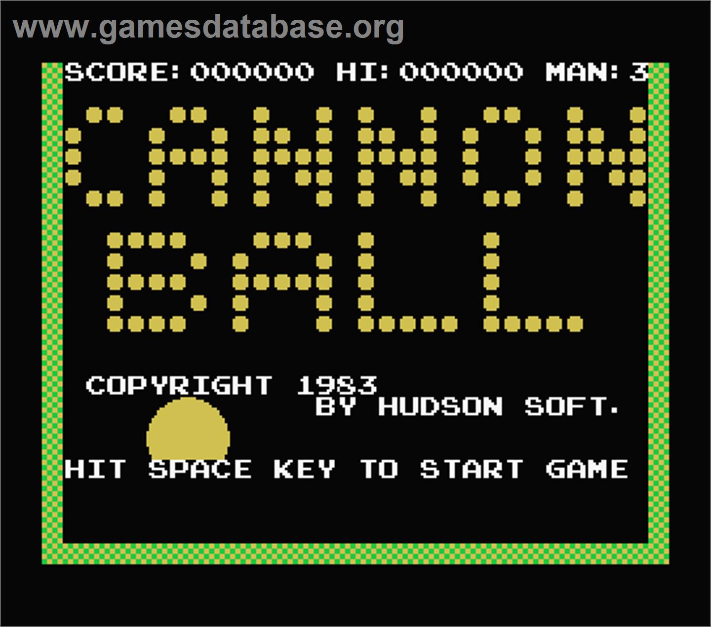 Cannon Ball - MSX - Artwork - Title Screen
