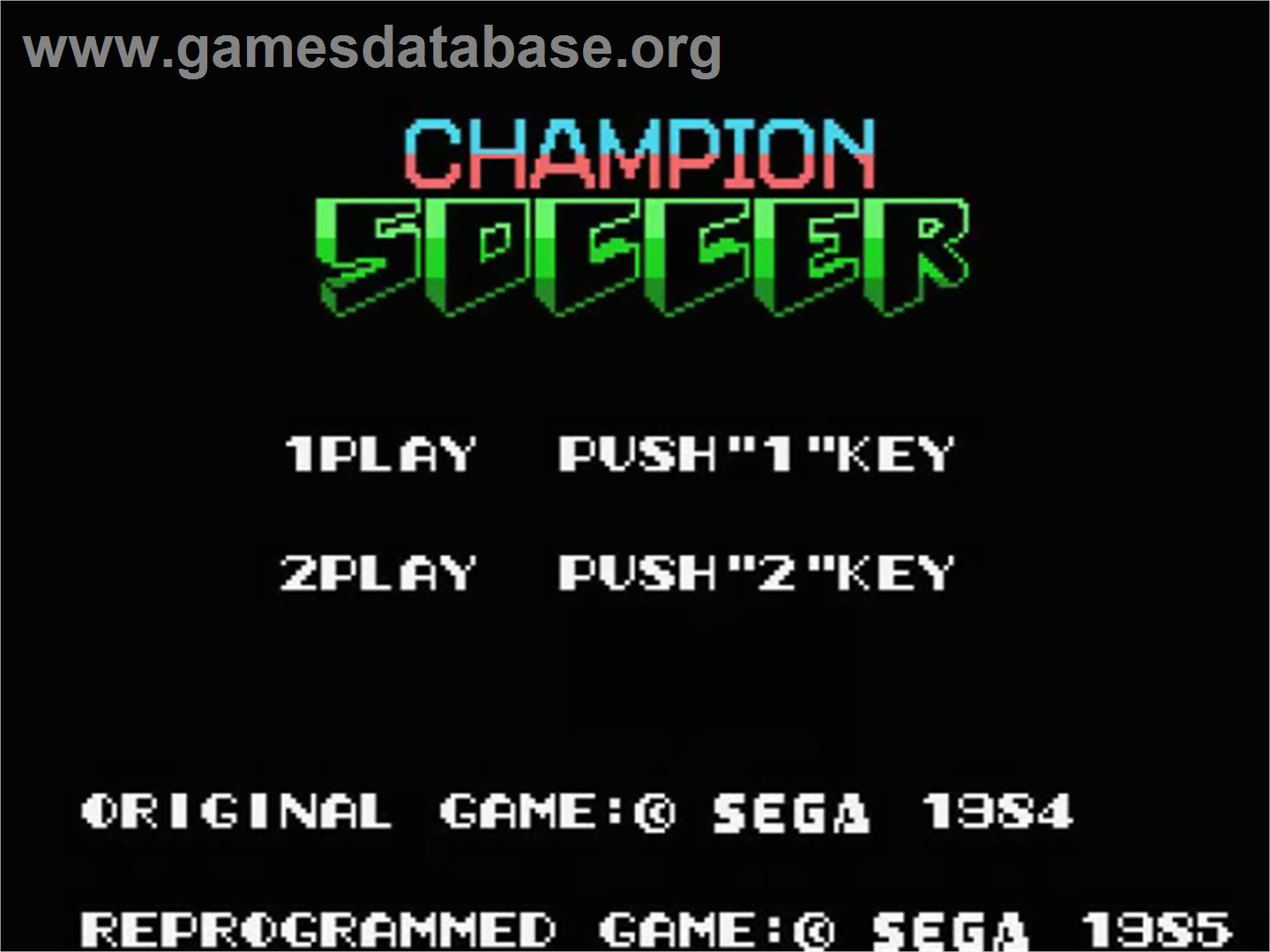 Champion Soccer - MSX - Artwork - Title Screen
