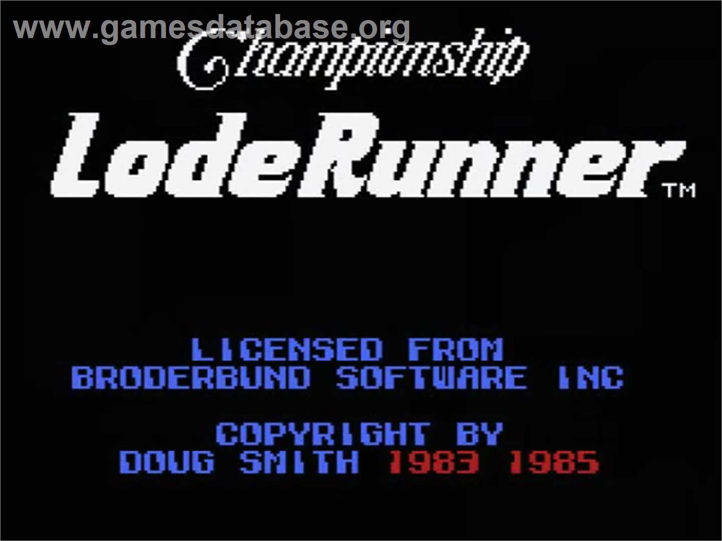Championship Lode Runner - MSX - Artwork - Title Screen