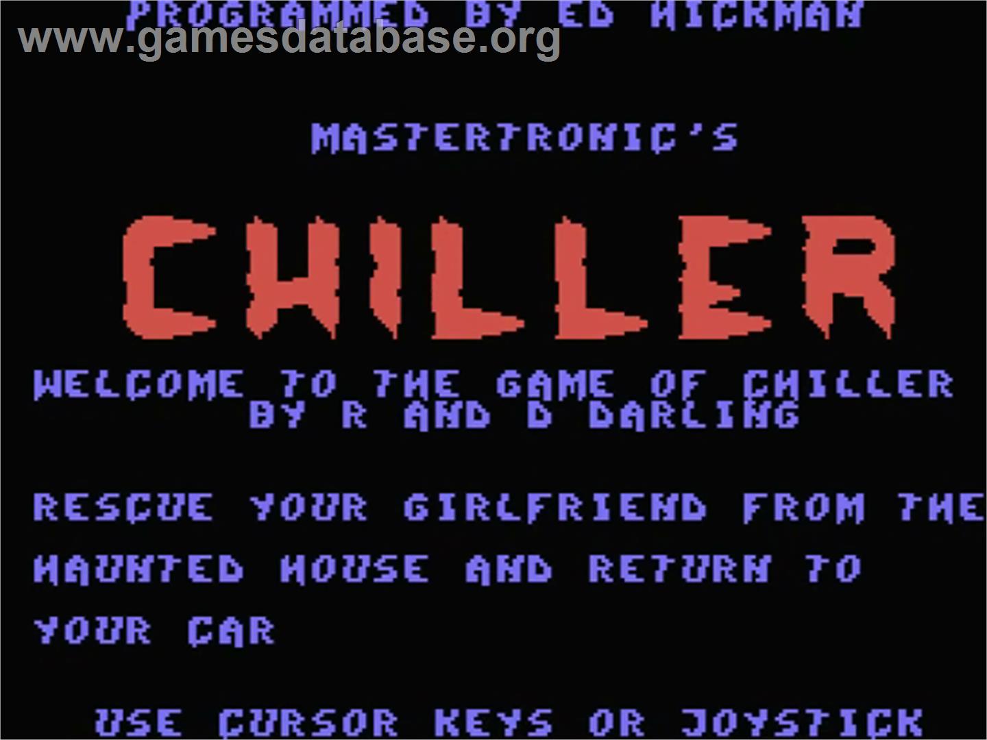 Chiller - MSX - Artwork - Title Screen