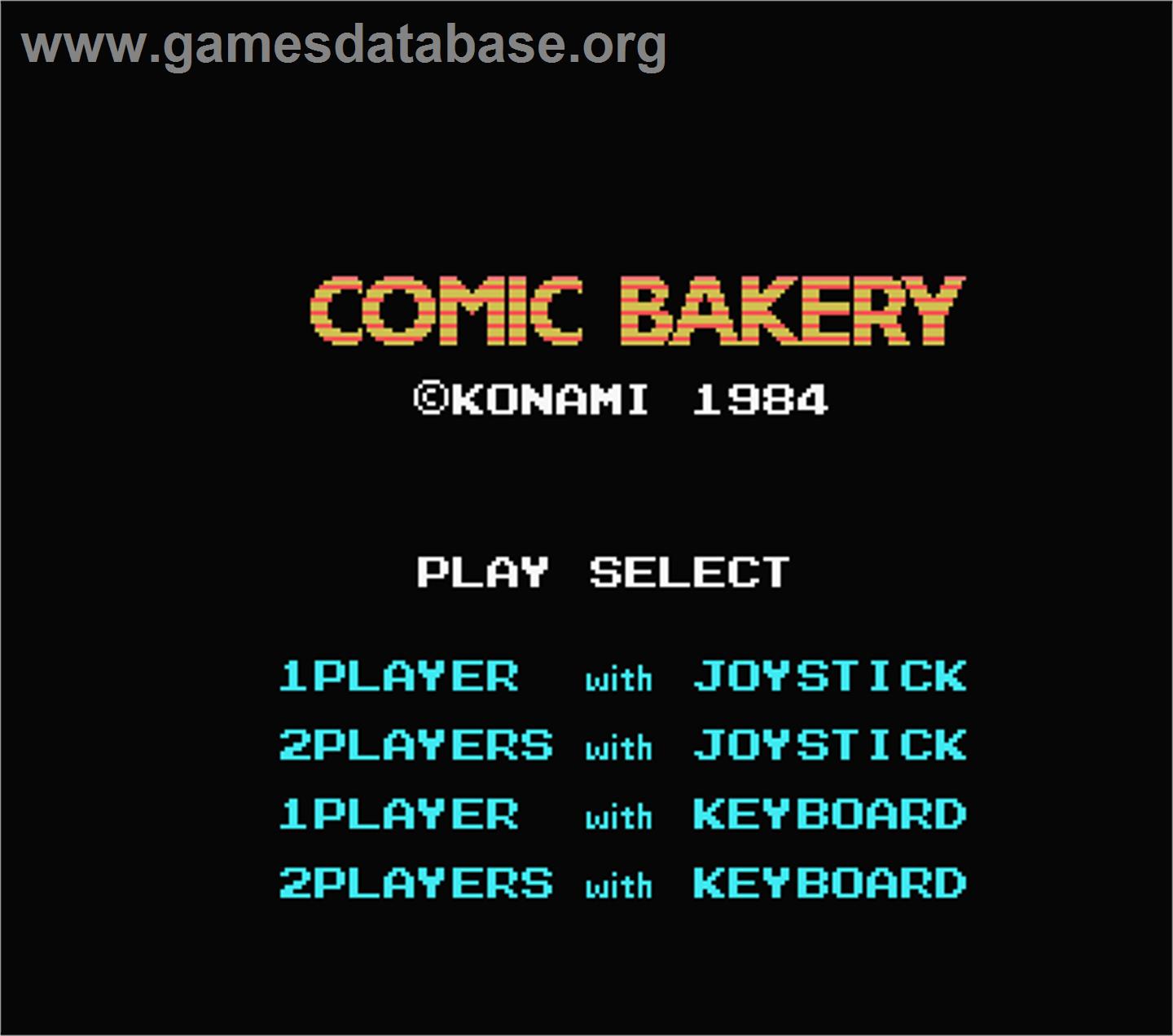 Comic Bakery - MSX - Artwork - Title Screen