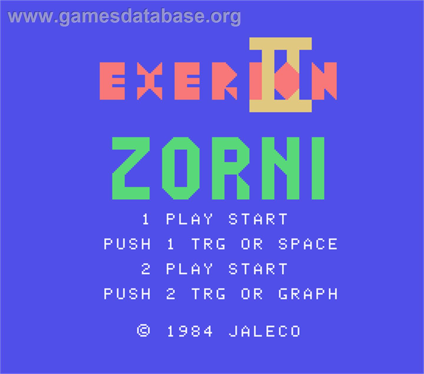 Exerion II: Zorni - MSX - Artwork - Title Screen