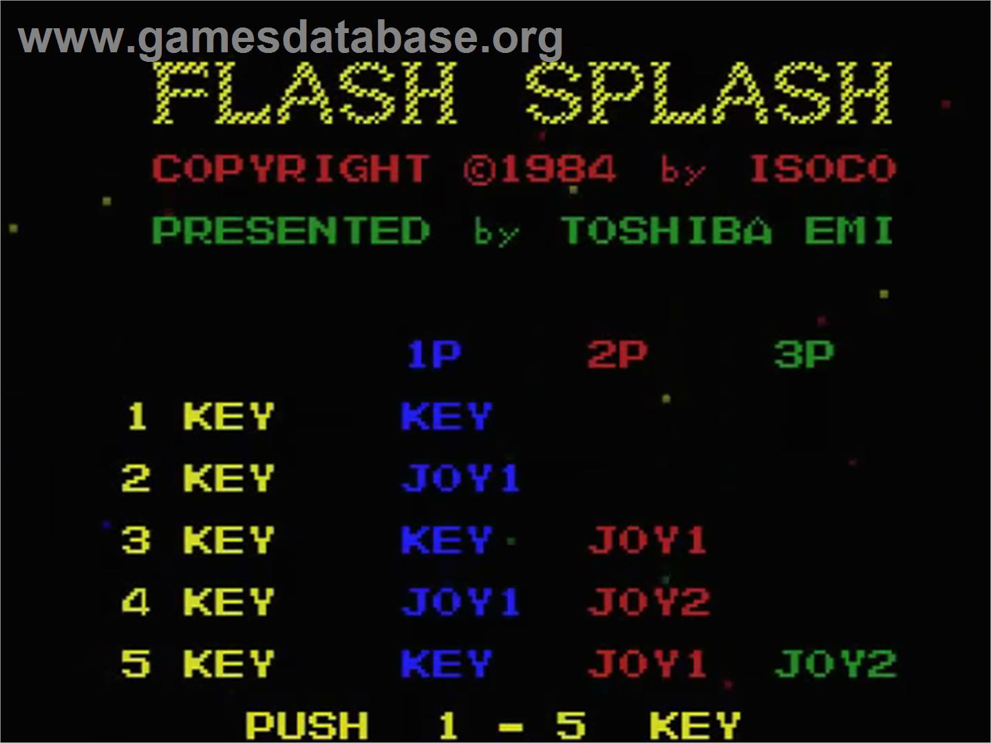 Flash Splash - MSX - Artwork - Title Screen
