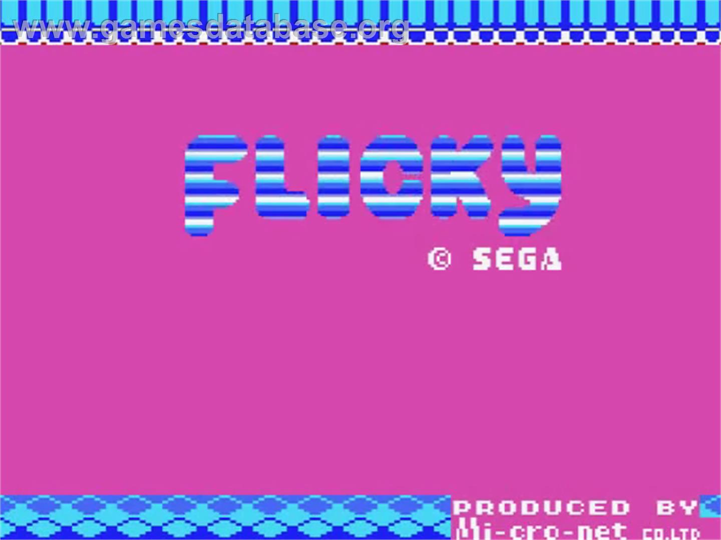 Flicky - MSX - Artwork - Title Screen