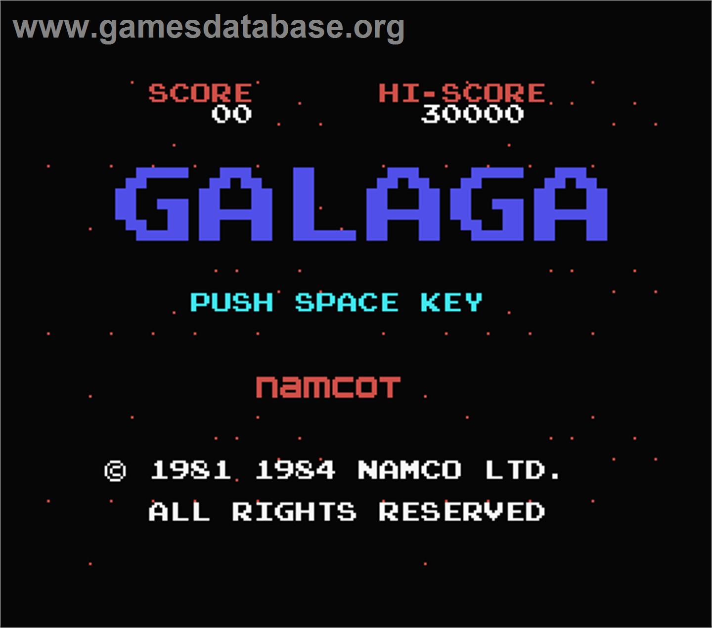 Galaga - MSX - Artwork - Title Screen