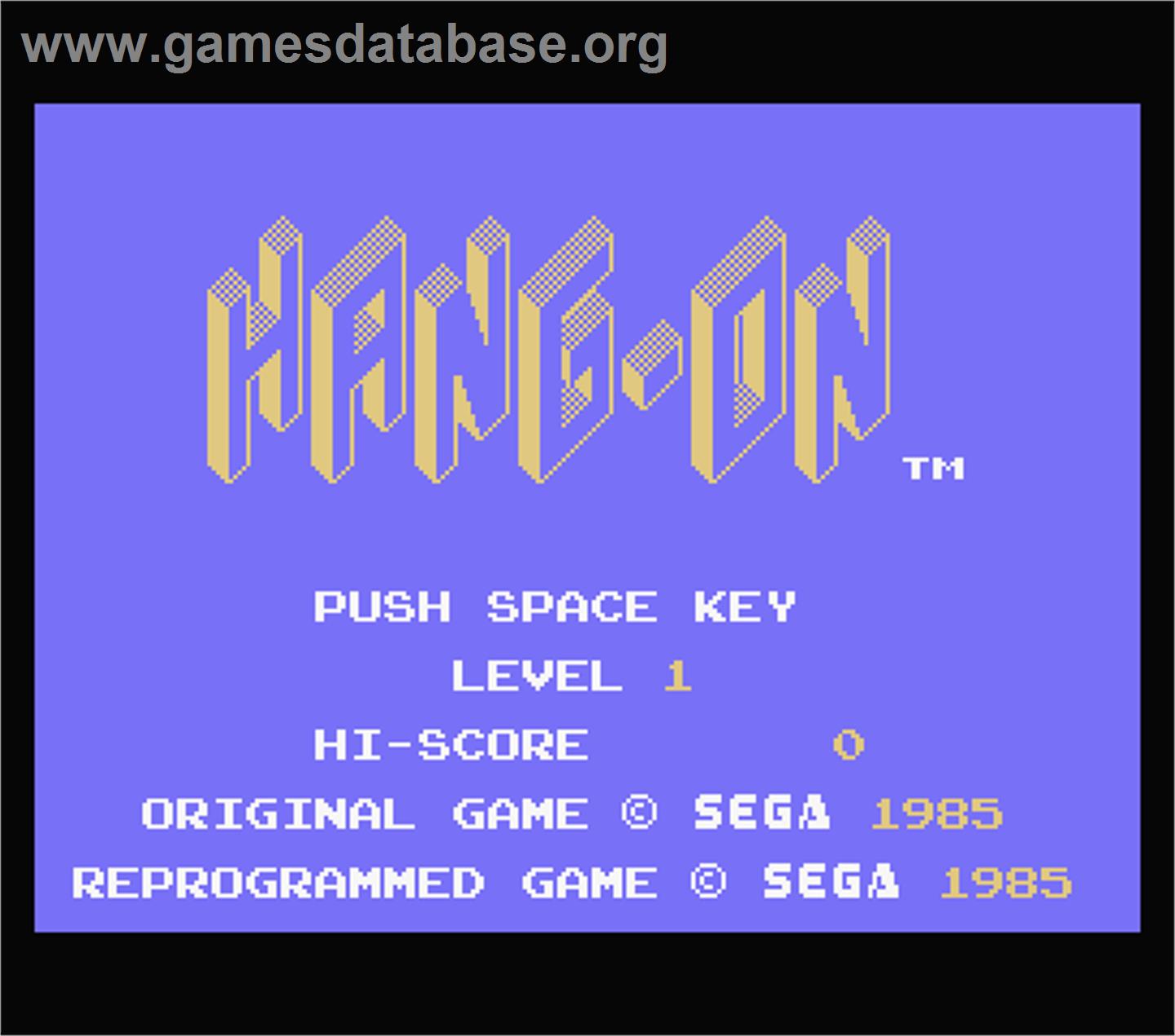 Hang-On - MSX - Artwork - Title Screen