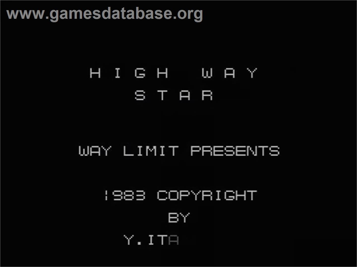 High Way Star - MSX - Artwork - Title Screen