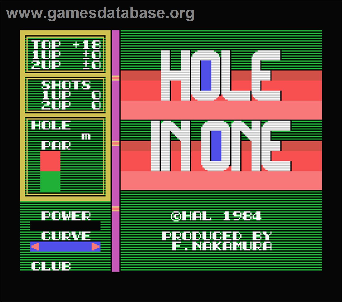 Hole in One - MSX - Artwork - Title Screen
