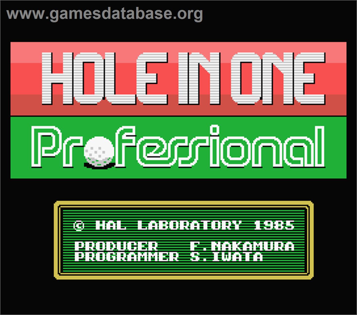 Hole in One Professional - MSX - Artwork - Title Screen