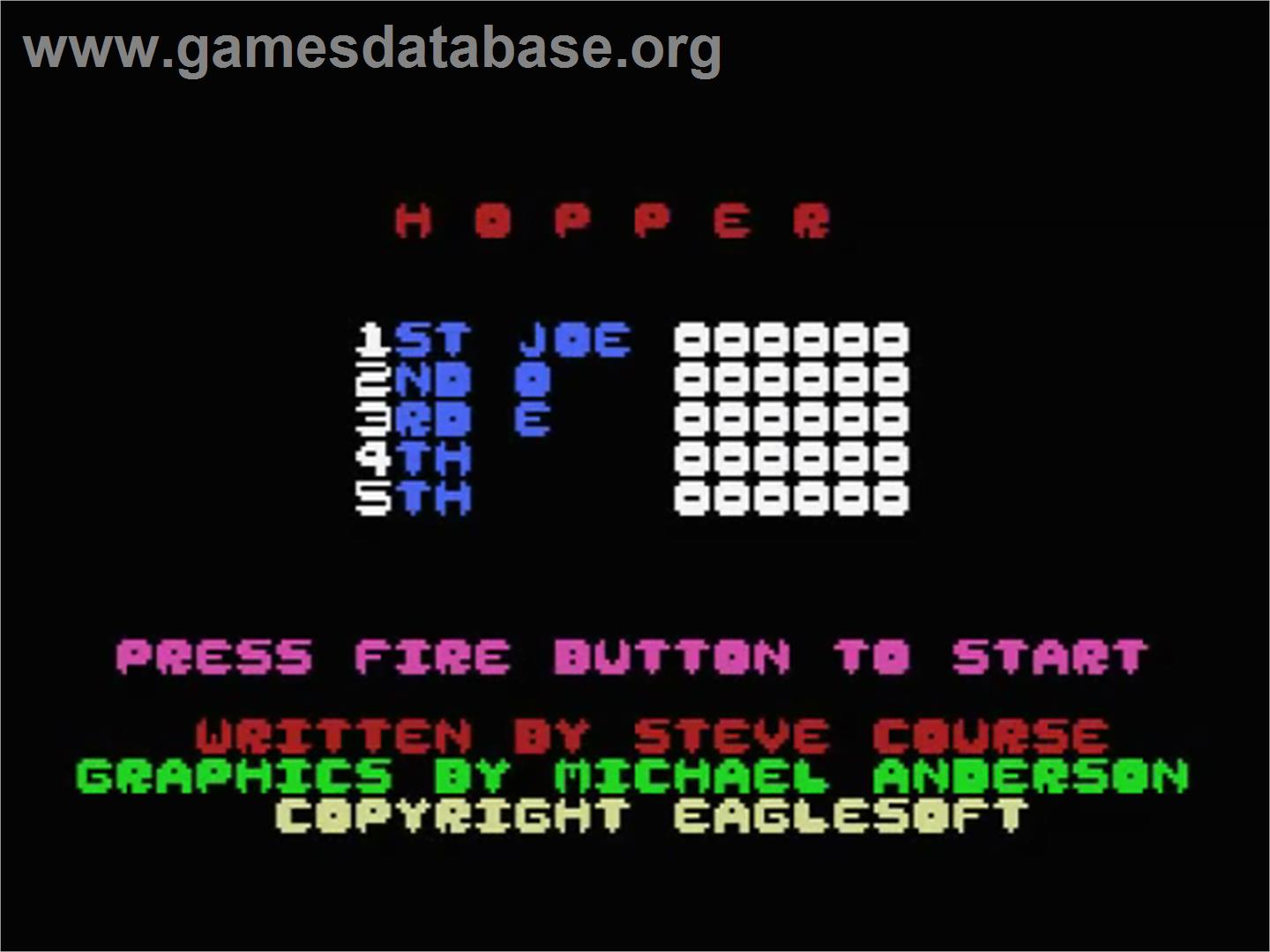 Hopper - MSX - Artwork - Title Screen