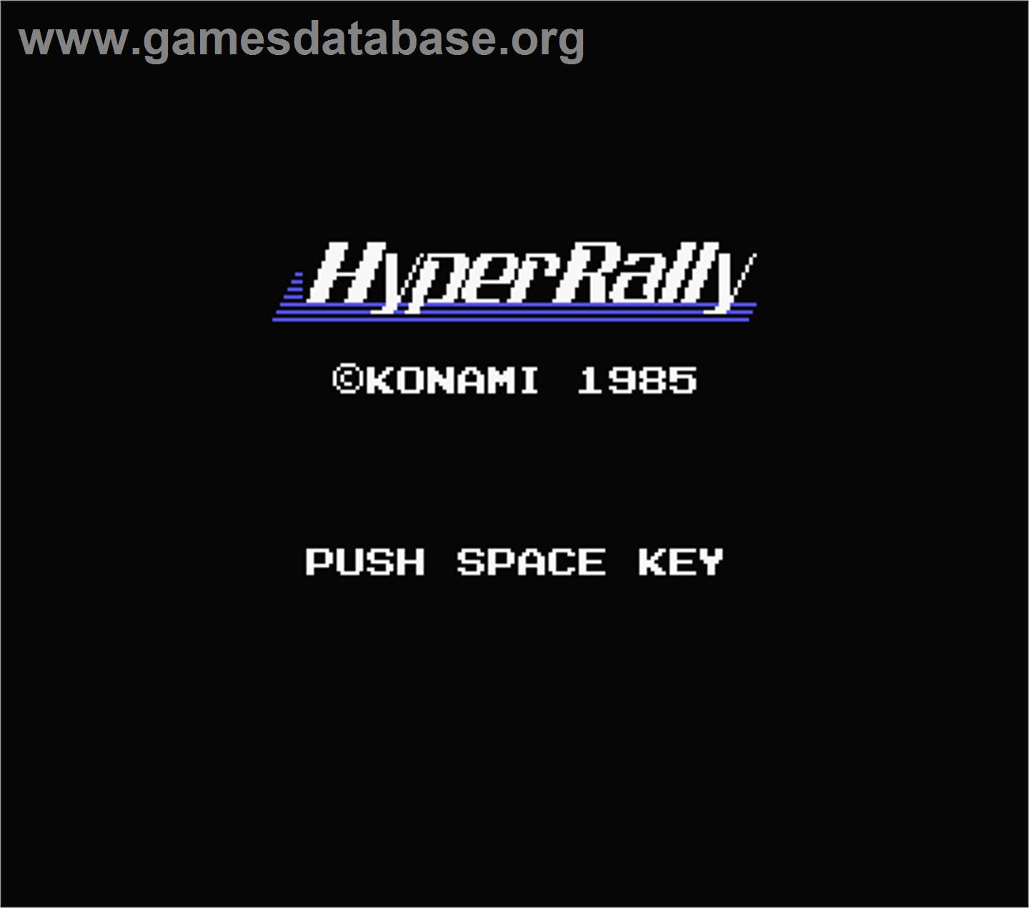 Hyper Rally - MSX - Artwork - Title Screen