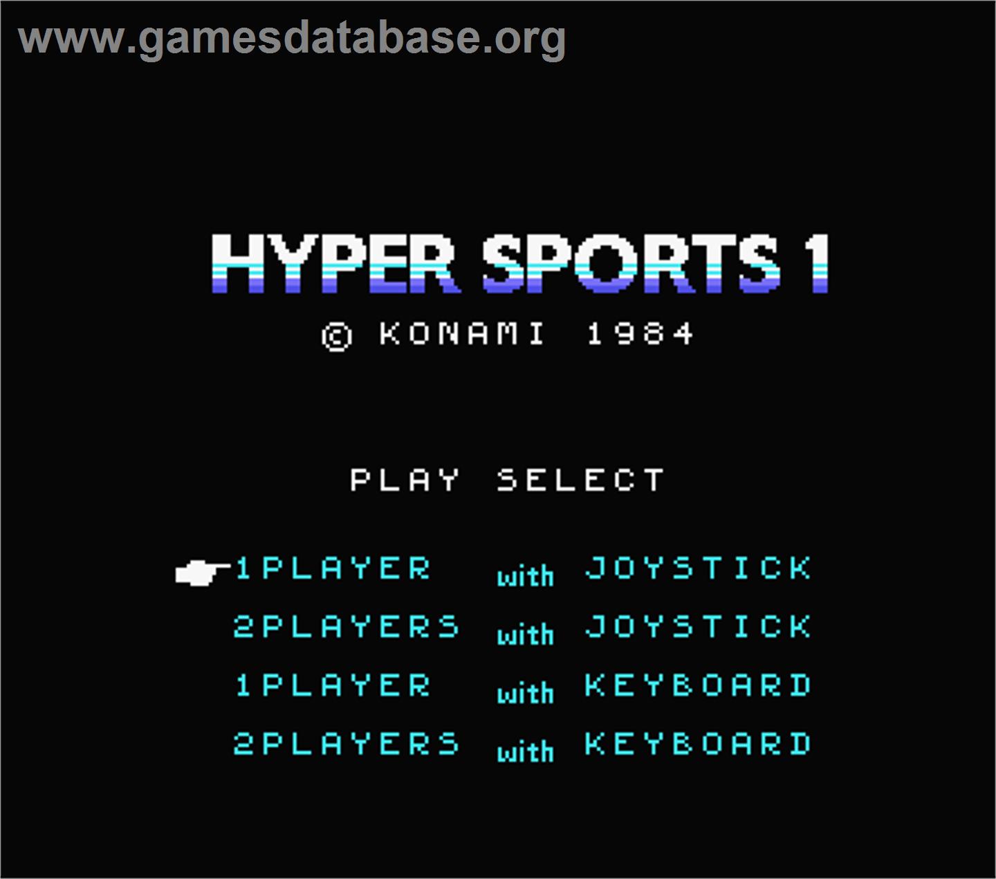 Hyper Sports - MSX - Artwork - Title Screen