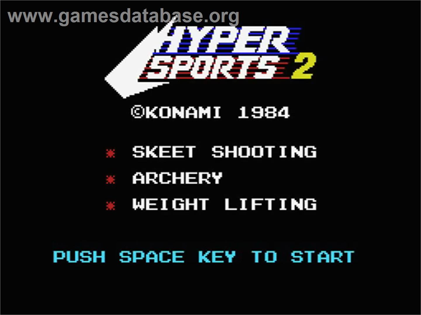 Hyper Sports 2 - MSX - Artwork - Title Screen