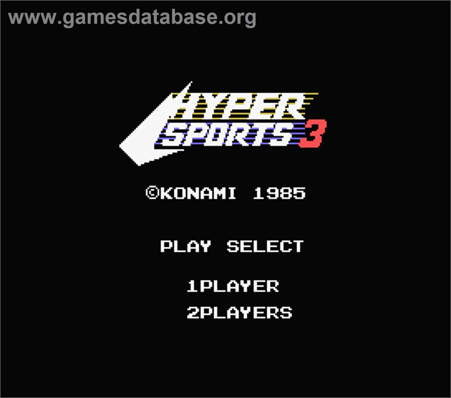 Hyper Sports 3 - MSX - Artwork - Title Screen