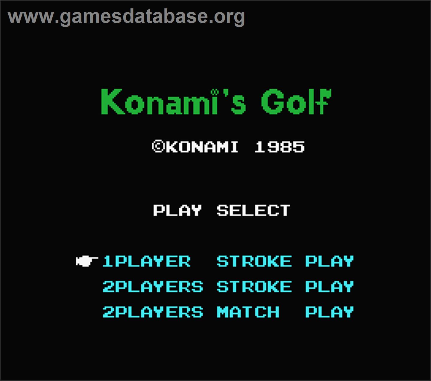 Konami's Golf - MSX - Artwork - Title Screen
