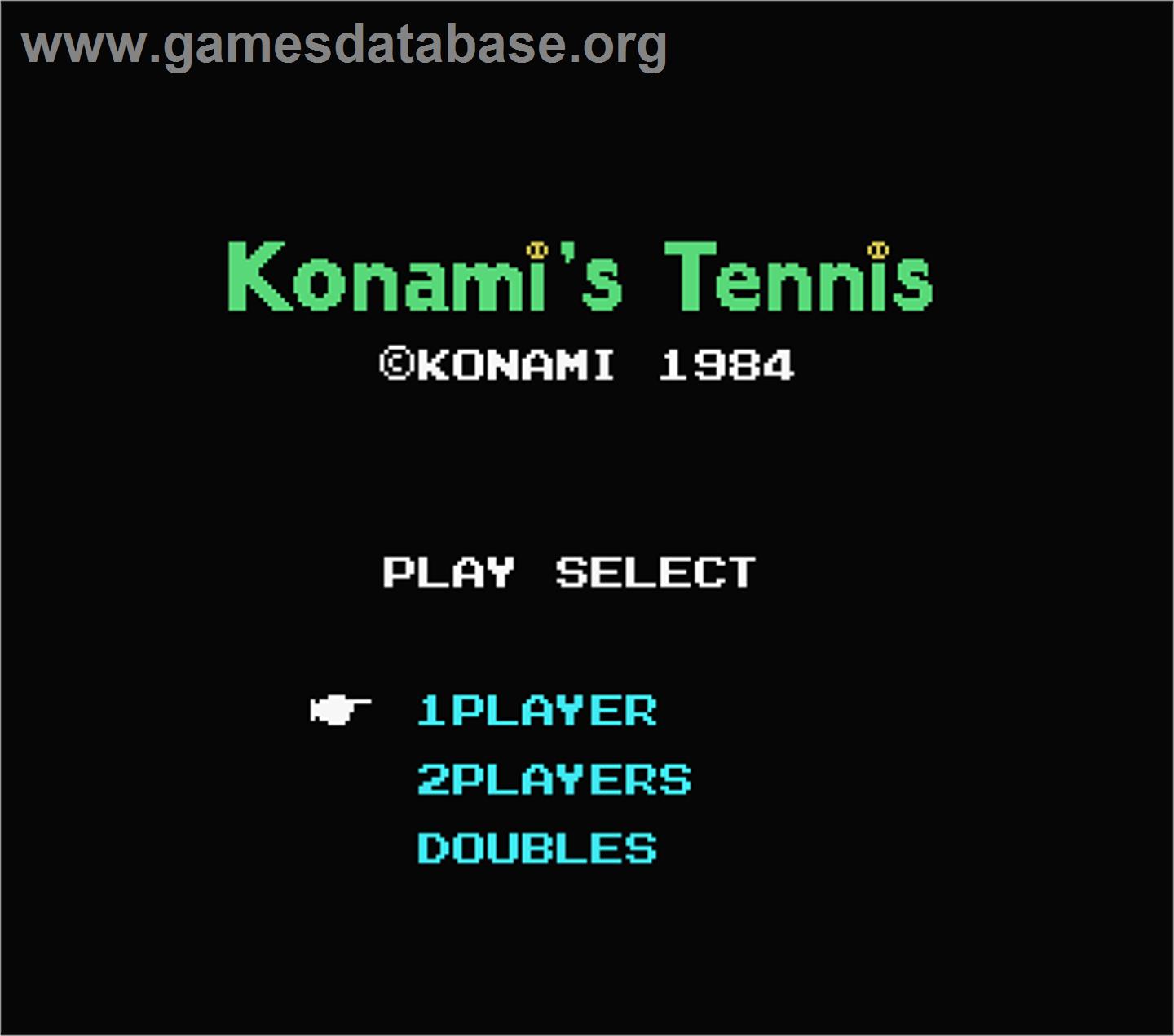 Konami's Tennis - MSX - Artwork - Title Screen