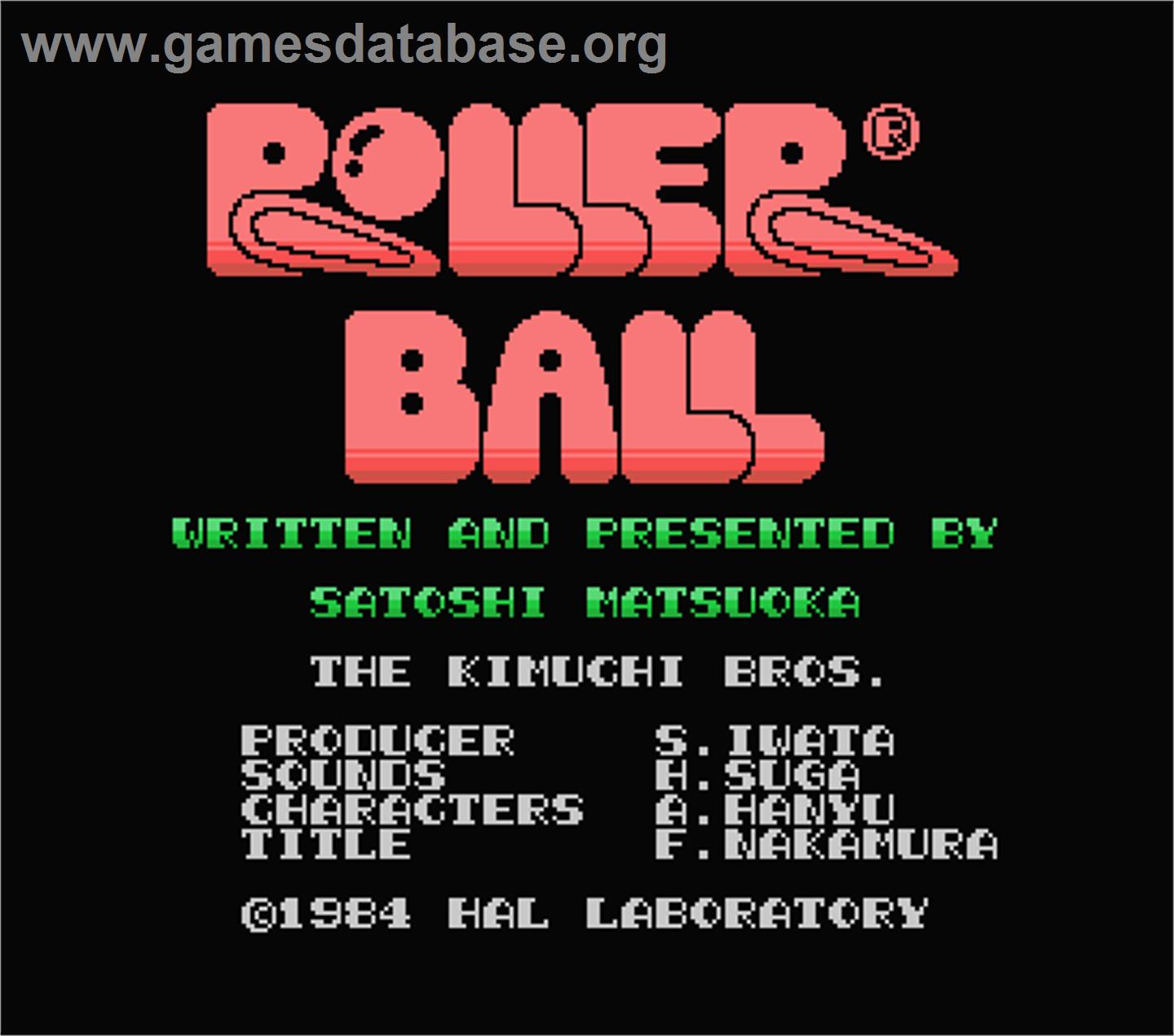 Roller Ball - MSX - Artwork - Title Screen