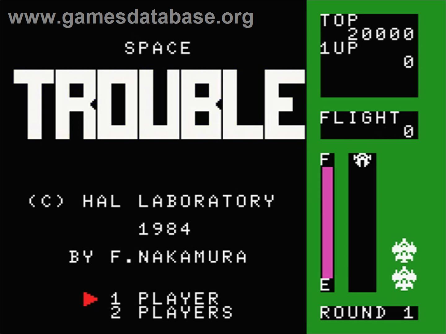 Space Trouble - MSX - Artwork - Title Screen