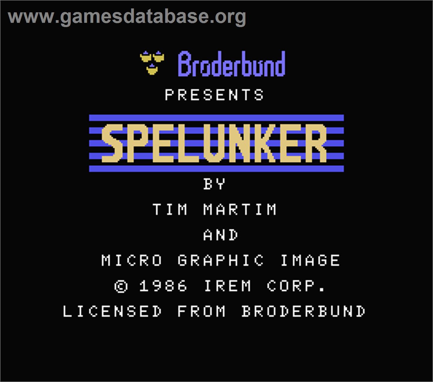 Spelunker - MSX - Artwork - Title Screen