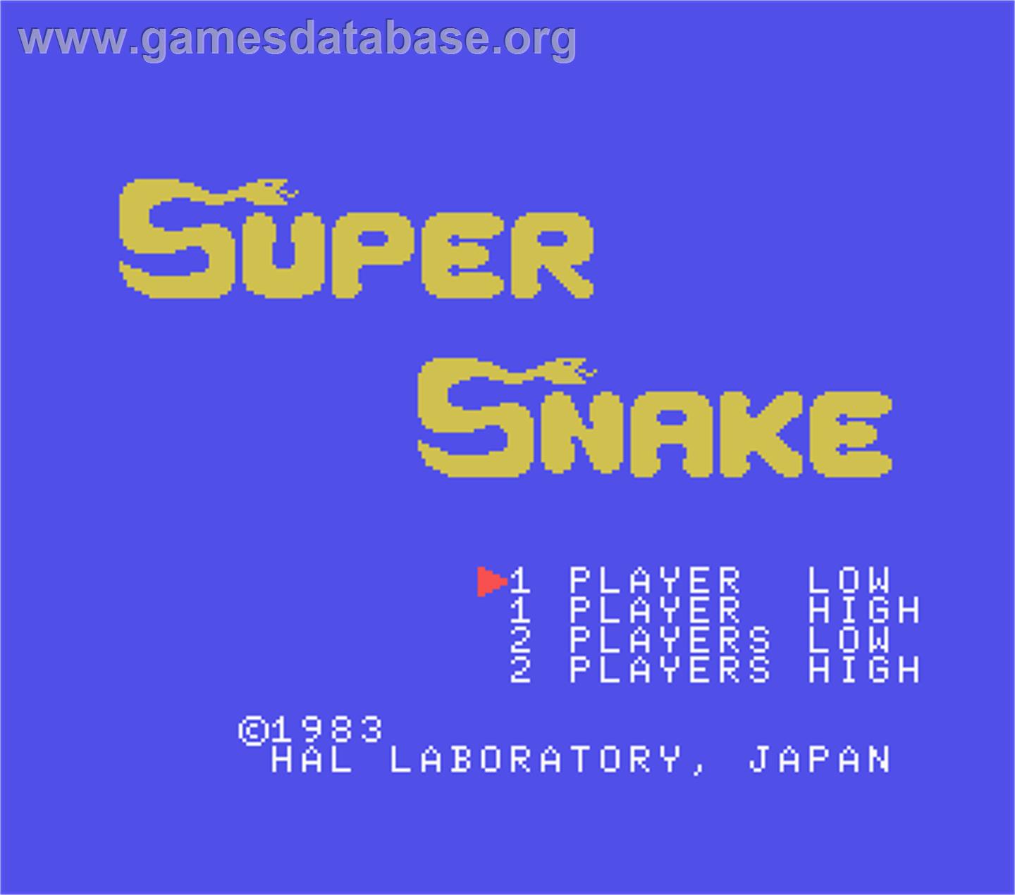 Super Snake - MSX - Artwork - Title Screen