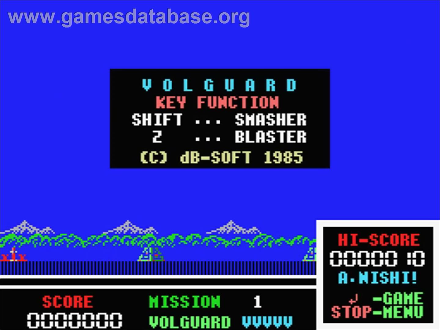 Volguard - MSX - Artwork - Title Screen