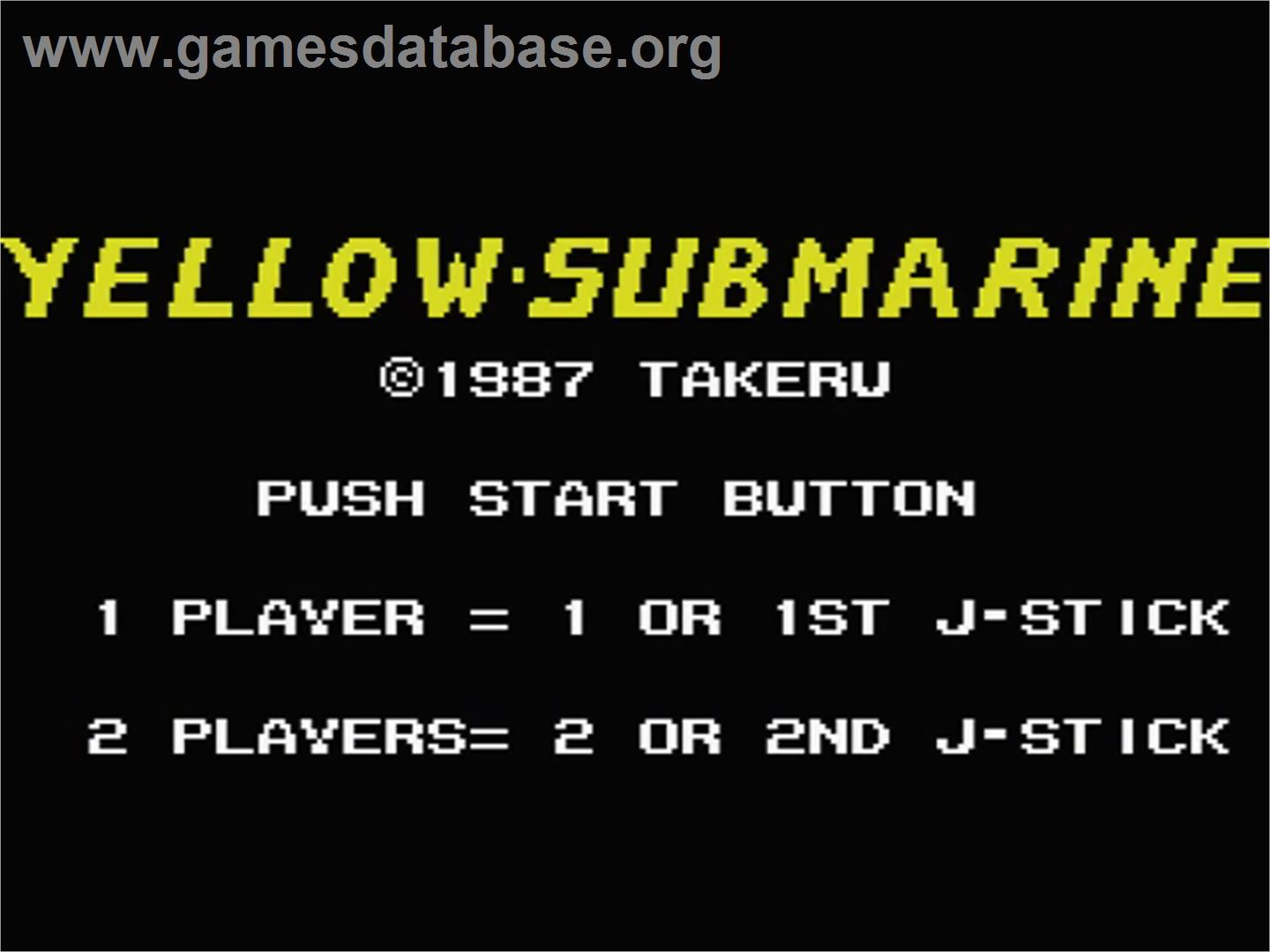 Yellow Submarine - MSX - Artwork - Title Screen