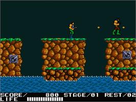 In game image of Contra on the MSX 2.