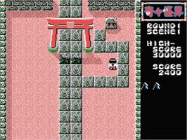 In game image of KiKi KaiKai on the MSX 2.