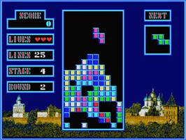 In game image of Tetris on the MSX 2.