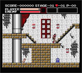 In game image of Vampire Killer on the MSX 2.