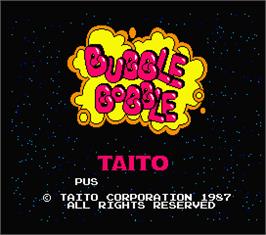 Title screen of Bubble Bobble on the MSX 2.