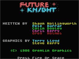 Title screen of Future Knight on the MSX 2.