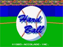 Title screen of HardBall on the MSX 2.