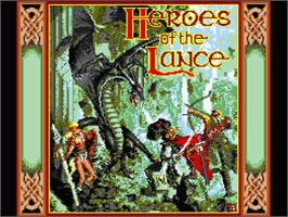 Title screen of Heroes of the Lance on the MSX 2.