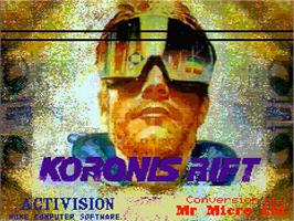 Title screen of Koronis Rift on the MSX 2.