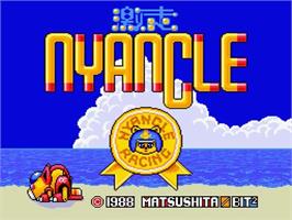 Title screen of Nyancle Racing on the MSX 2.