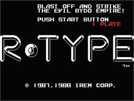 Title screen of R-Type on the MSX 2.