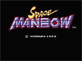 Title screen of Space Manbow on the MSX 2.
