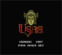 Title screen of Treasure of Usas on the MSX 2.