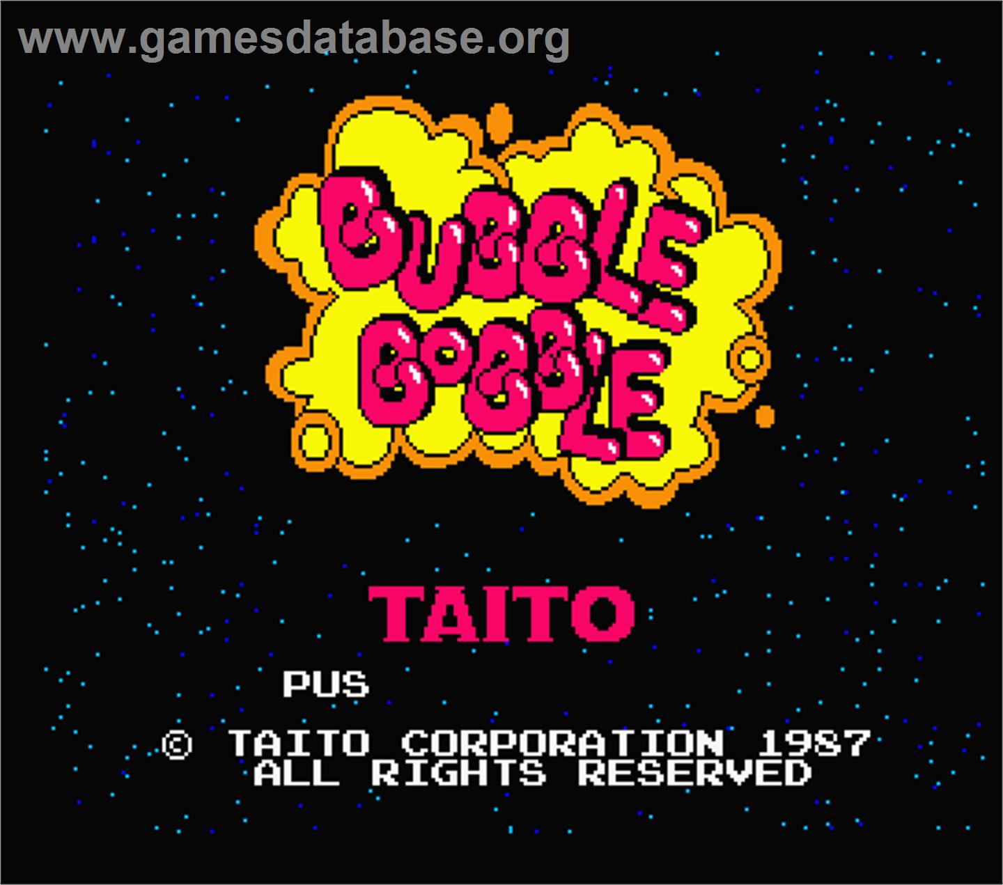 Bubble Bobble - MSX 2 - Artwork - Title Screen