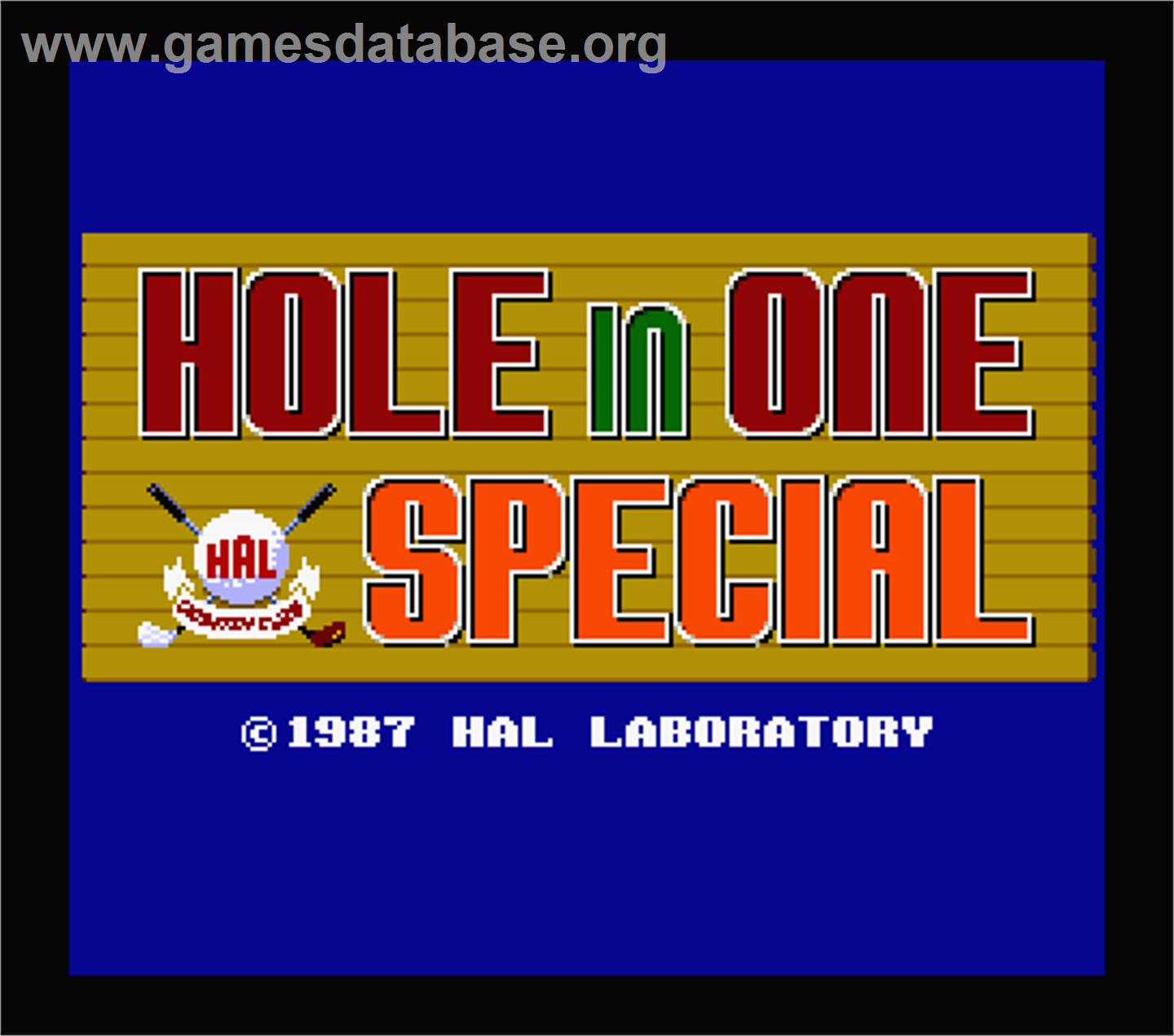 Hole in One Special - MSX 2 - Artwork - Title Screen