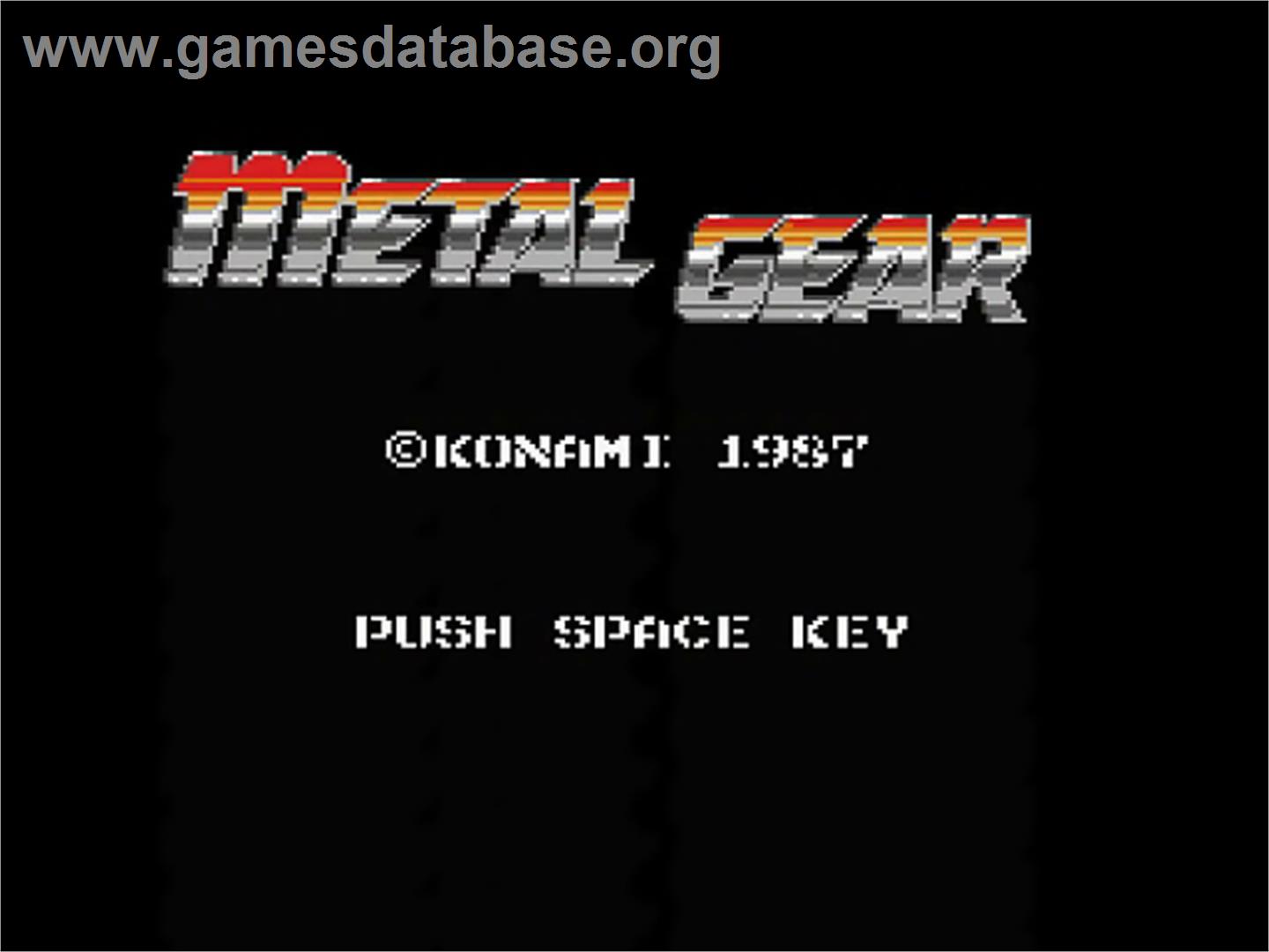 Metal Gear - MSX 2 - Artwork - Title Screen