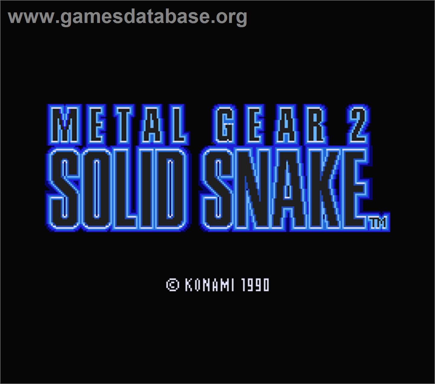 Metal Gear 2: Solid Snake - MSX 2 - Artwork - Title Screen