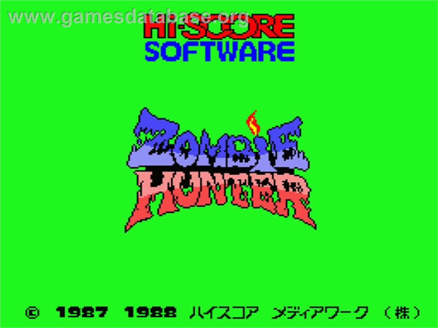 Zombie Hunter - MSX 2 - Artwork - Title Screen